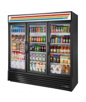 3 Glass Door Reach-in Cooler 72" (True)